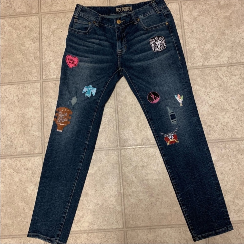 Rock and roll jeans patch work